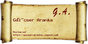 Gácser Aranka névjegykártya