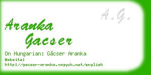 aranka gacser business card