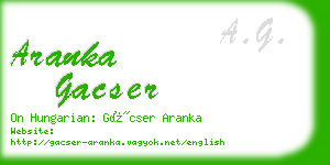 aranka gacser business card